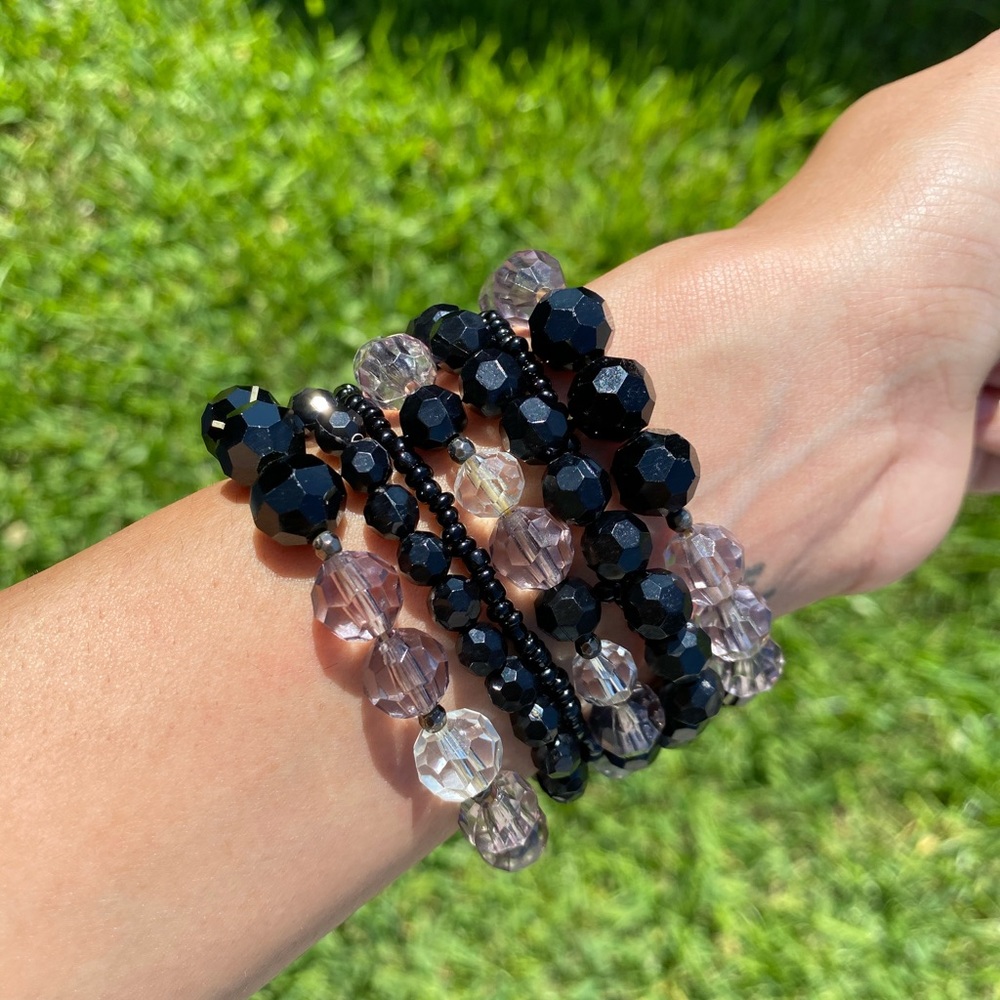 Black and Clear bracelets  (2 for $12/ 3 for $16)